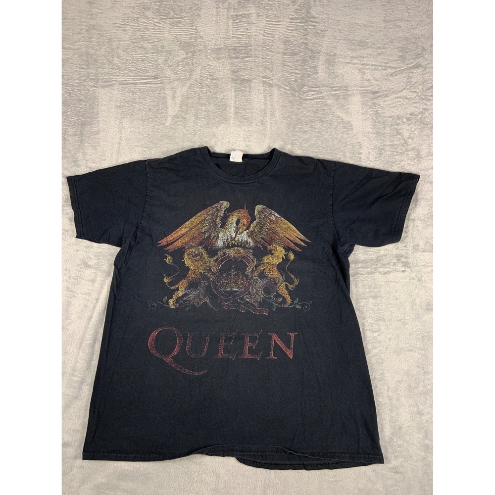 Queen Classic Crest Logo Men's T-Shirt L Black Graphic